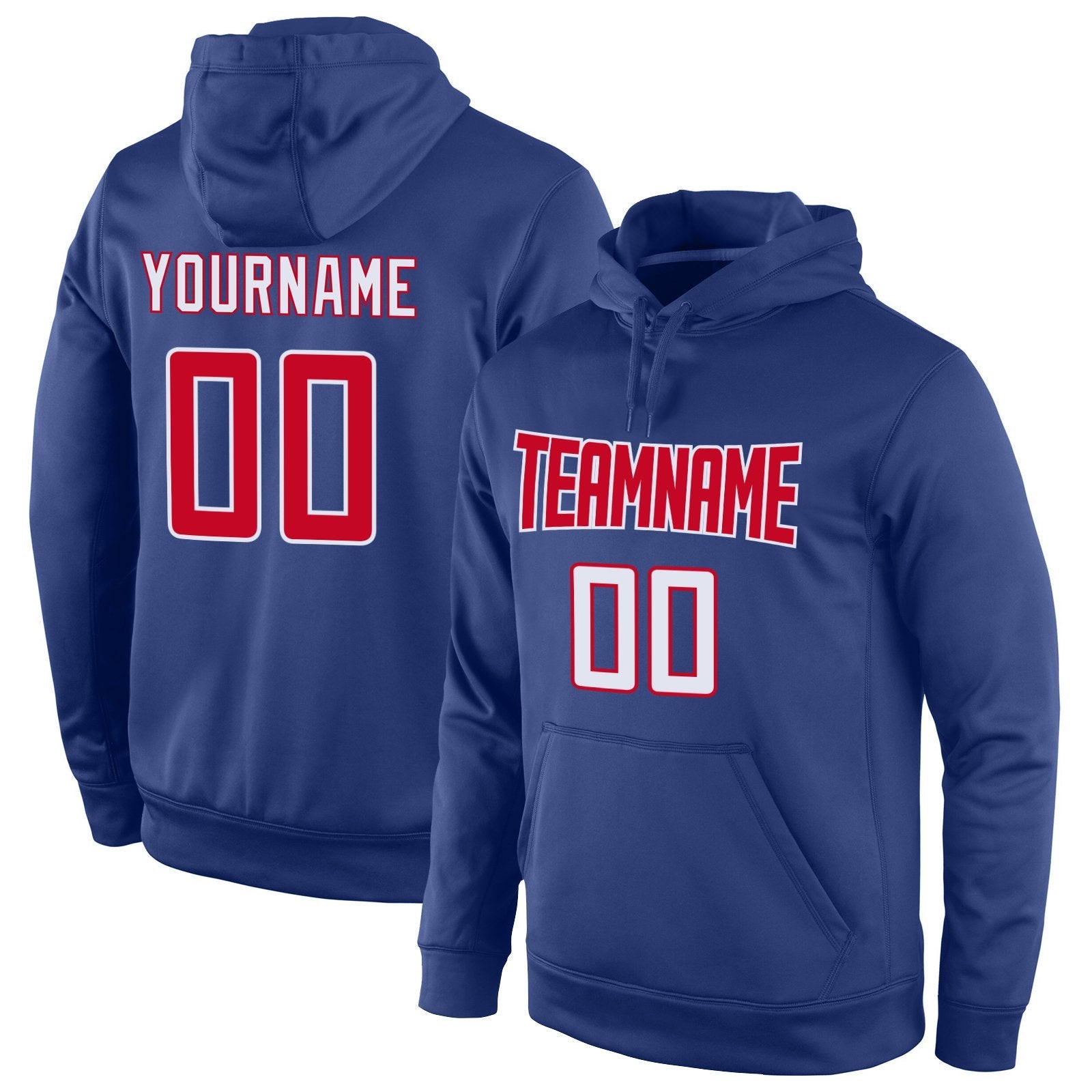 Custom Royal Red White Classic Style Uniform Pullover Fashion Hoodie| KXKSHOP