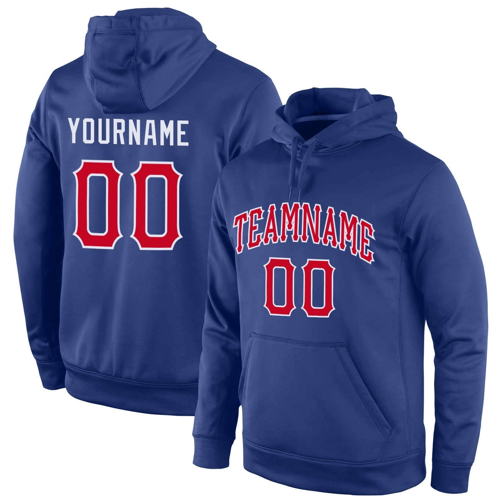 Custom Royal Red White Classic Style Uniform Pullover Fashion Hoodie| KXKSHOP