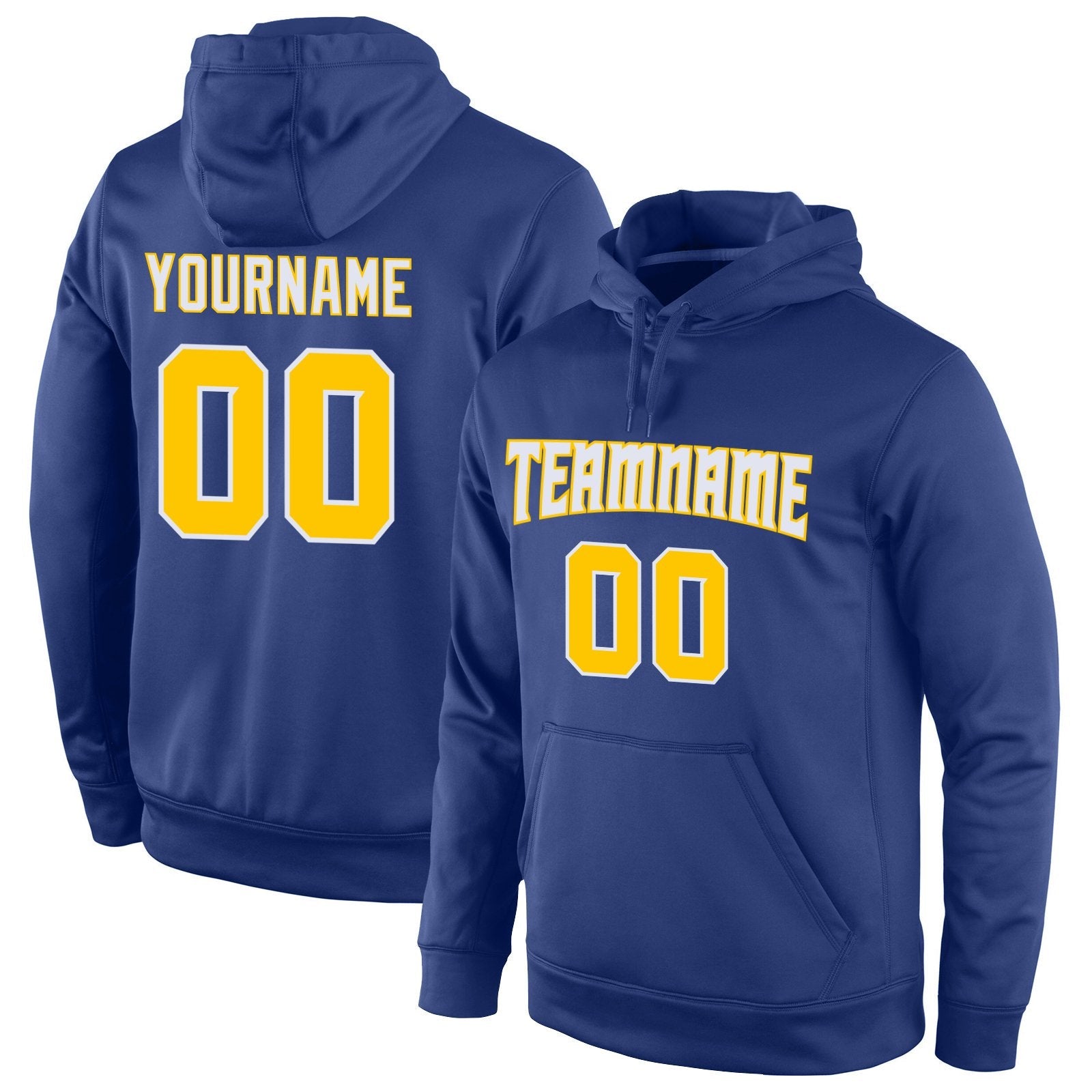 Custom Royal Yellow White Classic Style Uniform Pullover Fashion Hoodie| KXKSHOP