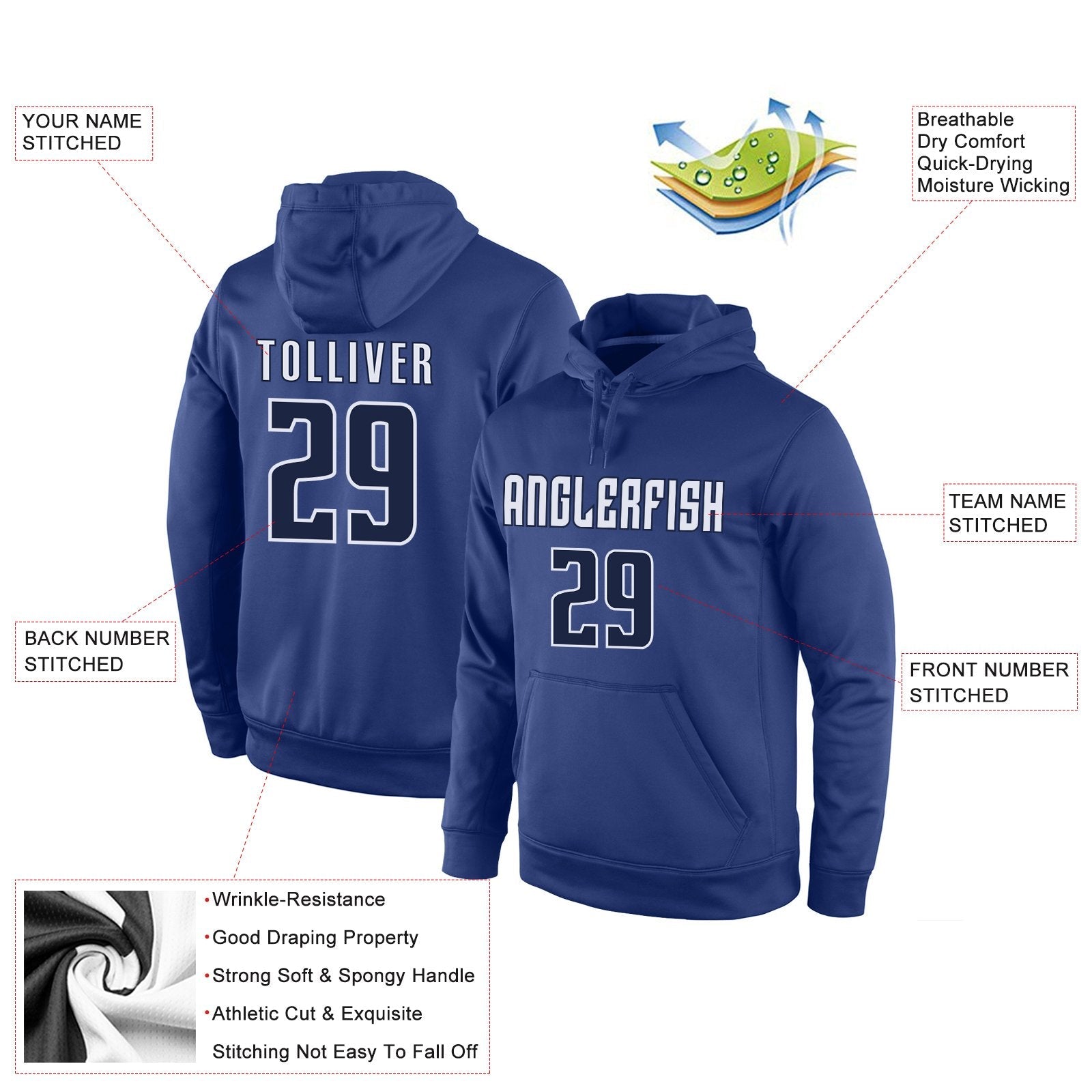 Custom Royal Classic Style Uniform Pullover Fashion Hoodie| KXKSHOP