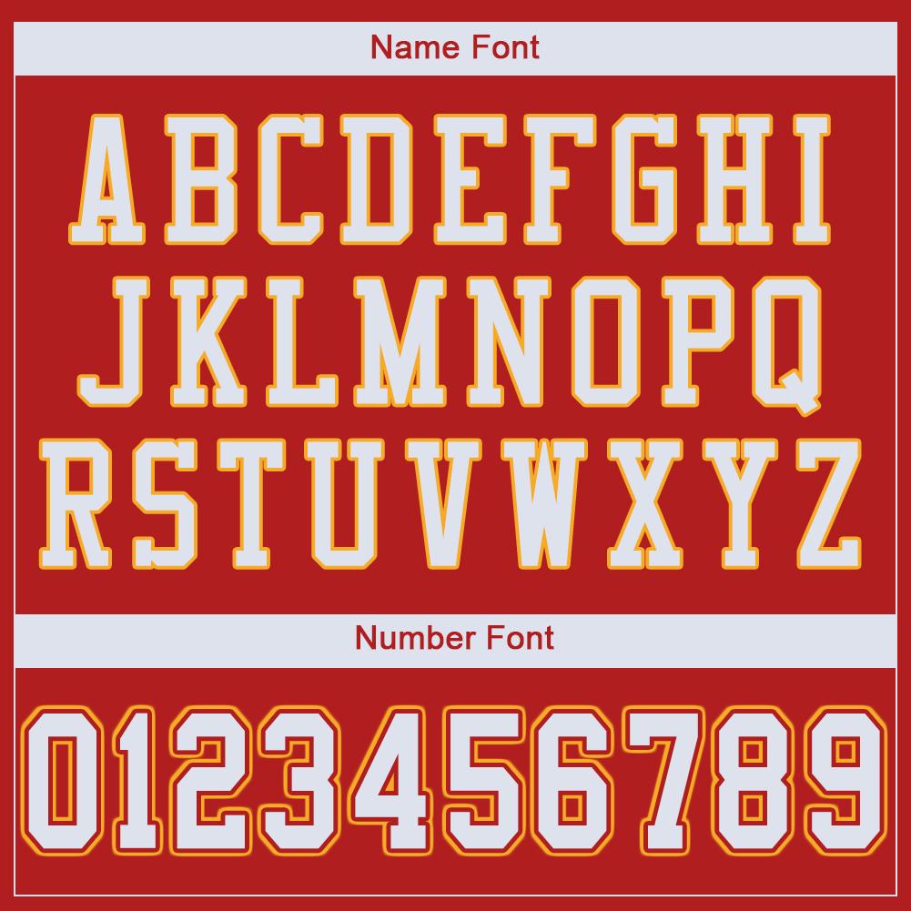 Custom Scarlet White-Gold Classic Style Mesh Authentic American Football Jersey| KXKSHOP
