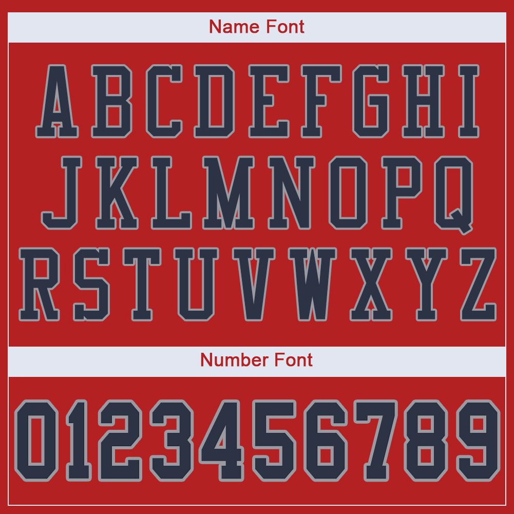 Custom Scarlet Navy-Light Gray Classic Style Mesh Authentic American Football Jersey| KXKSHOP