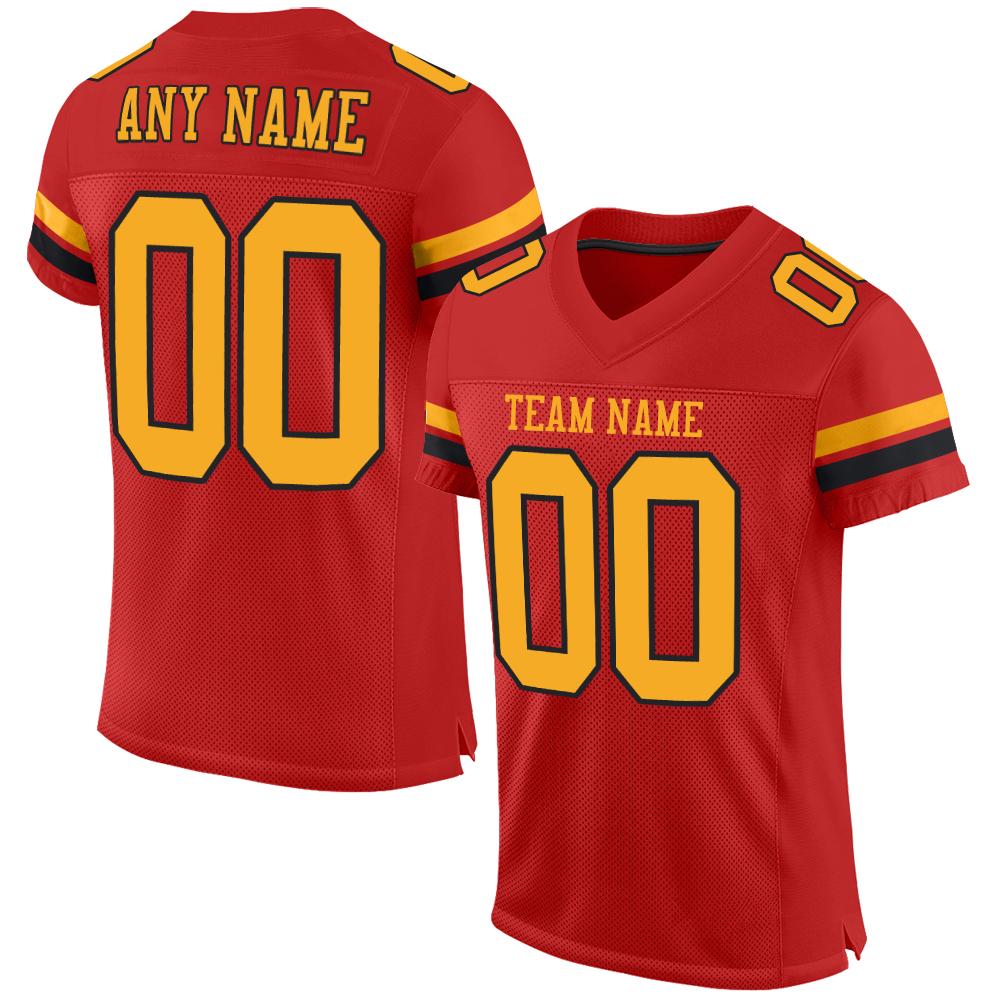 Custom Scarlet Gold-Black Classic Style Mesh Authentic American Football Jersey| KXKSHOP