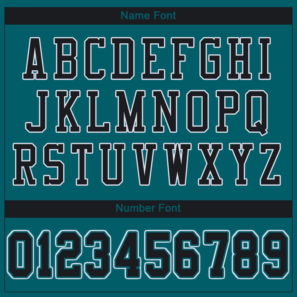 Custom Teal Black-White Classic Style Mesh Authentic American Football Jersey| KXKSHOP
