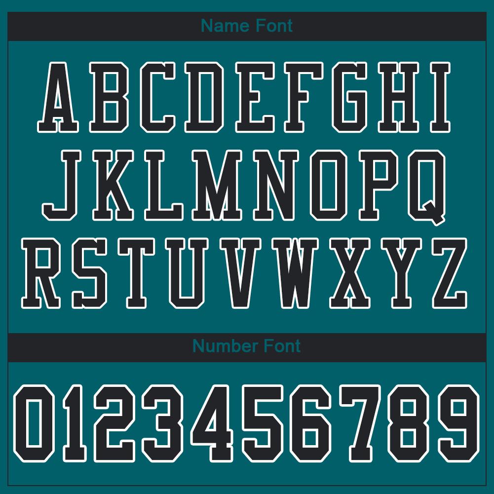 Custom Teal Black-White Classic Style Mesh Authentic American Football Jersey| KXKSHOP