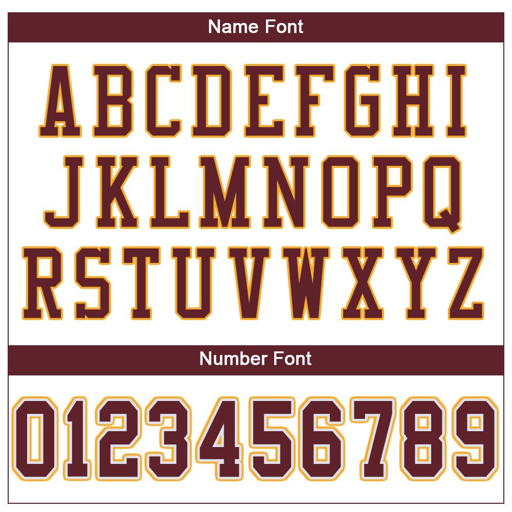 Custom White Burgundy-Gold Classic Style Mesh Authentic American Football Jersey| KXKSHOP