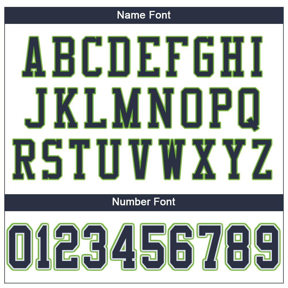 Custom White Navy-Neon Green Classic Style Mesh Authentic American Football Jersey| KXKSHOP