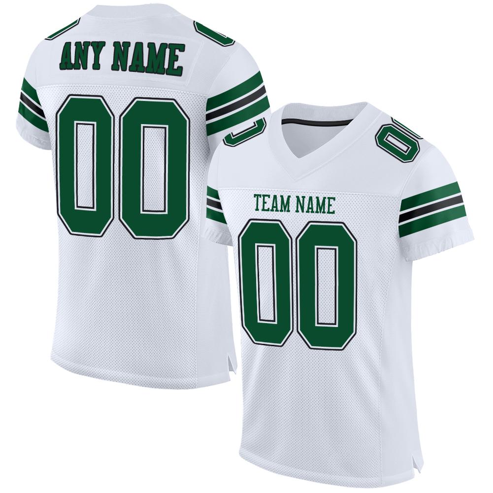 Custom White Gotham Green-Black Classic Style Mesh Authentic American Football Jersey| KXKSHOP