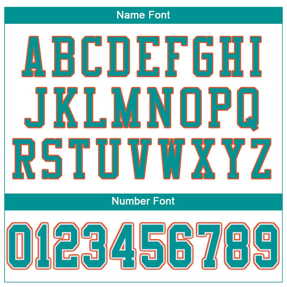 Custom White Aqua-Orange Classic Style Mesh Authentic American Football Jersey| KXKSHOP