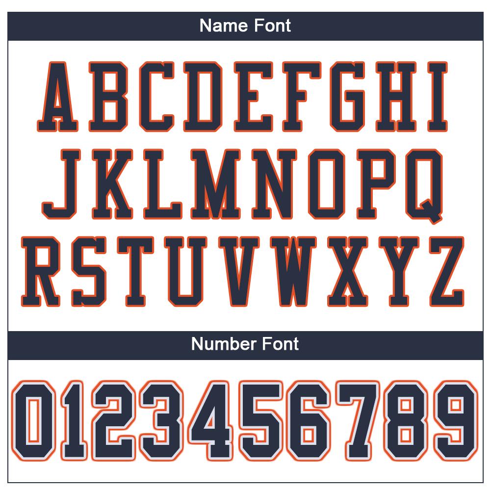 Custom White Navy-Orange Classic Style Mesh Authentic American Football Jersey| KXKSHOP