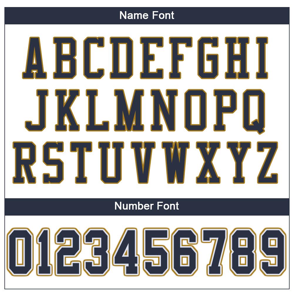 Custom White Navy-Old Gold Classic Style Mesh Authentic American Football Jersey| KXKSHOP
