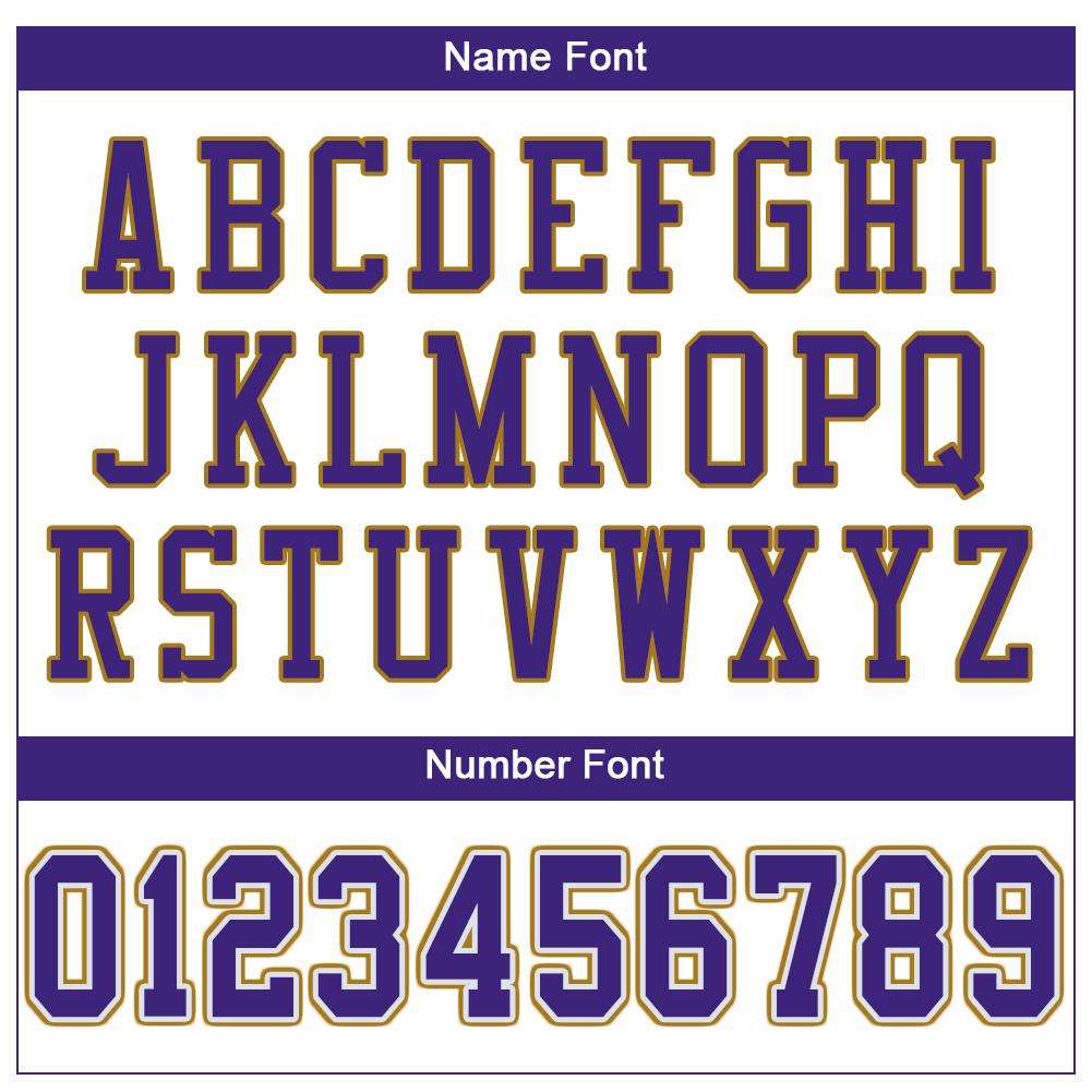 Custom White Purple-Old Gold Classic Style Mesh Authentic American Football Jersey| KXKSHOP