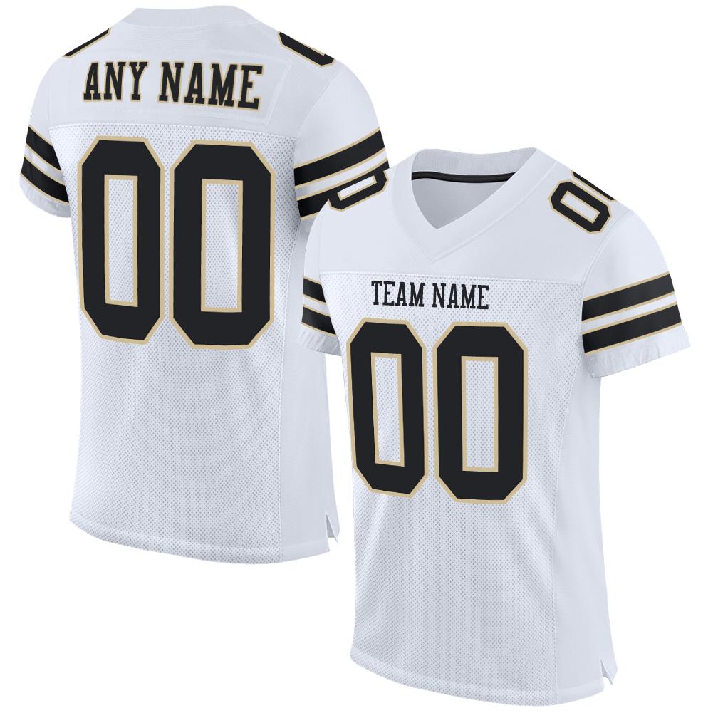 Custom White Black-Vegas Gold Classic Style Mesh Authentic American Football Jersey| KXKSHOP