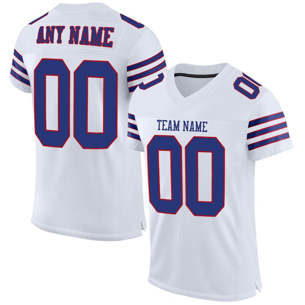 Custom White Royal-Red Classic Style Mesh Authentic American Football Jersey| KXKSHOP