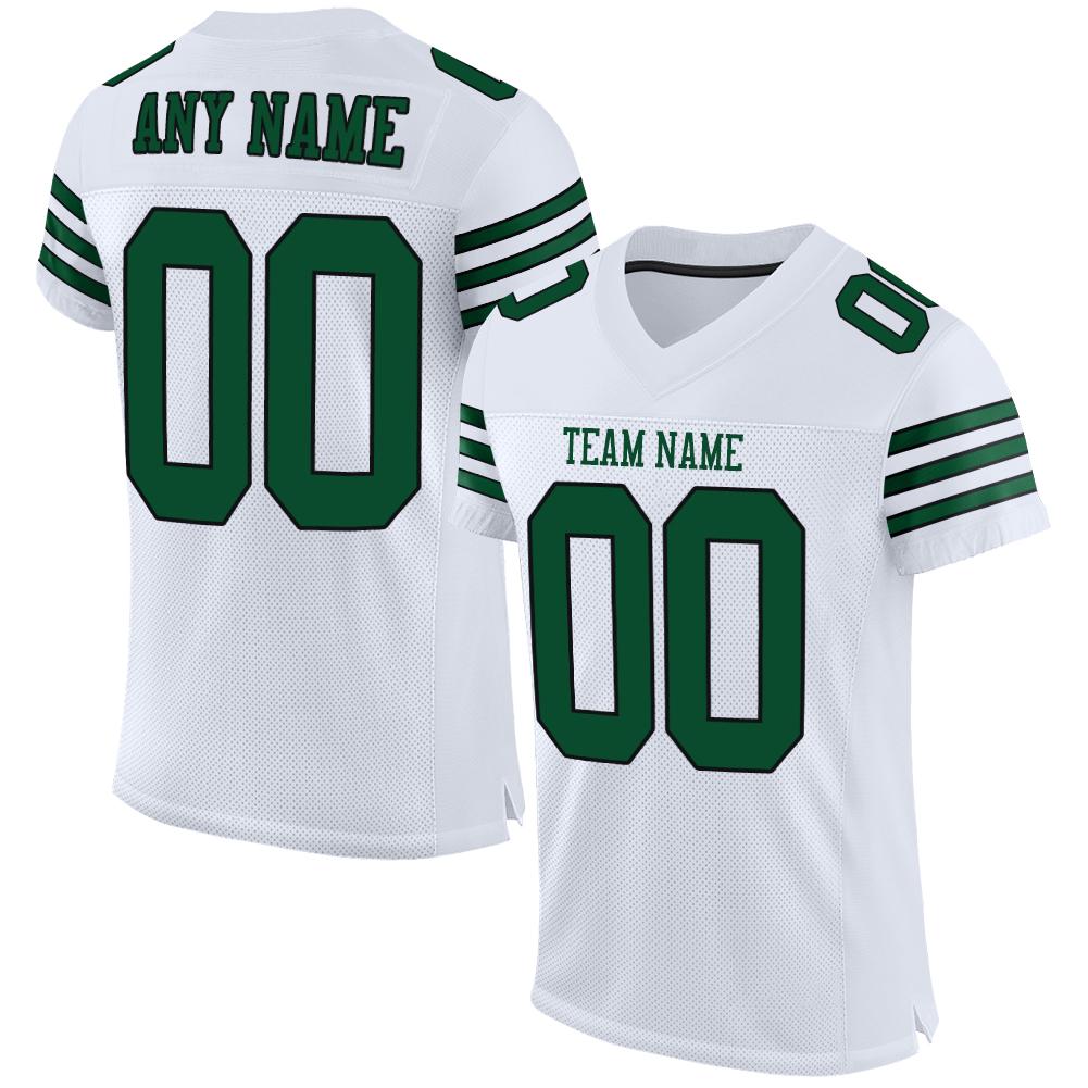 Custom White Gotham Green-Black Classic Style Mesh Authentic American Football Jersey| KXKSHOP