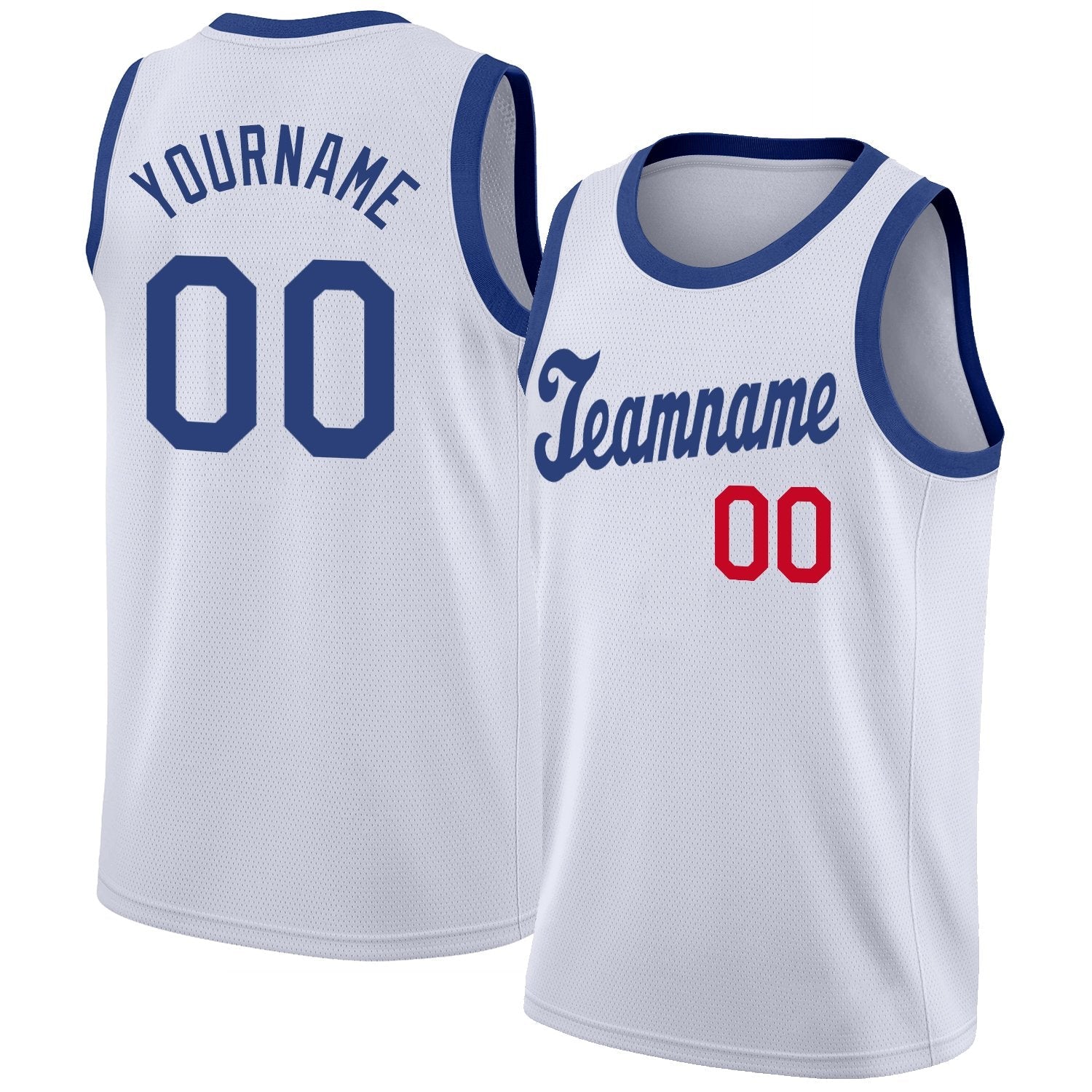 Custom White Royal-Red Classic Tops Men/Boy Basketball Jersey| KXKSHOP